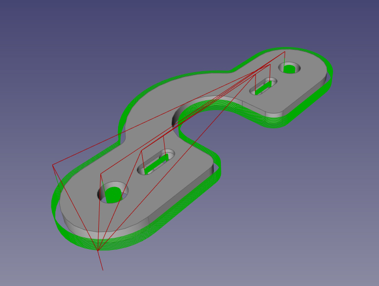 所以,立馬拆水管下來,量了一下尺寸,隨手畫了個圖,設定 CNC 加工路徑